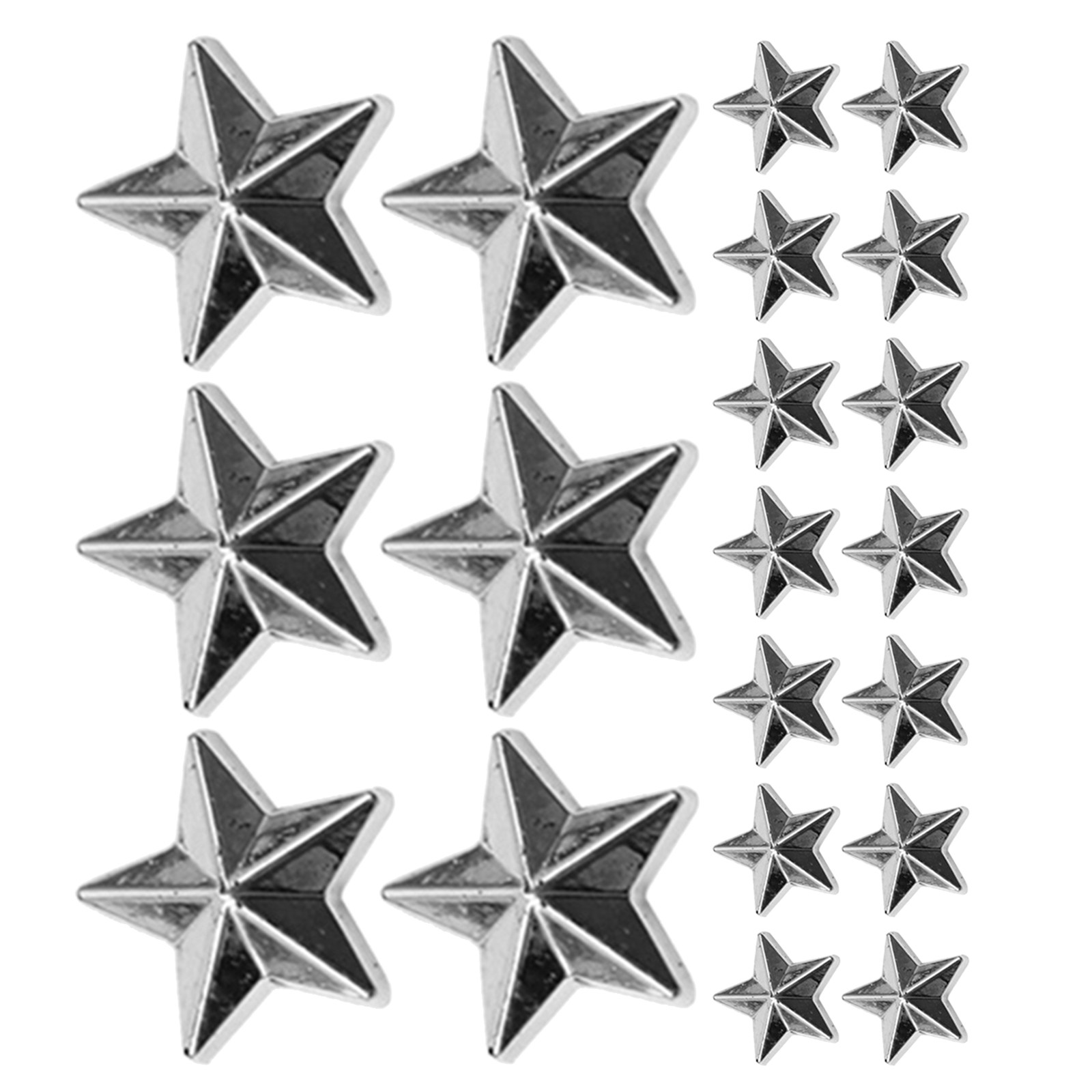 Craft Embellishment - 300 ชิ้น ลูกปัดอะคริลิคทรงดาวแบบแบน สีเงินเงา สำหรับตกแต่งงานแต่งงาน งานวันเกิด