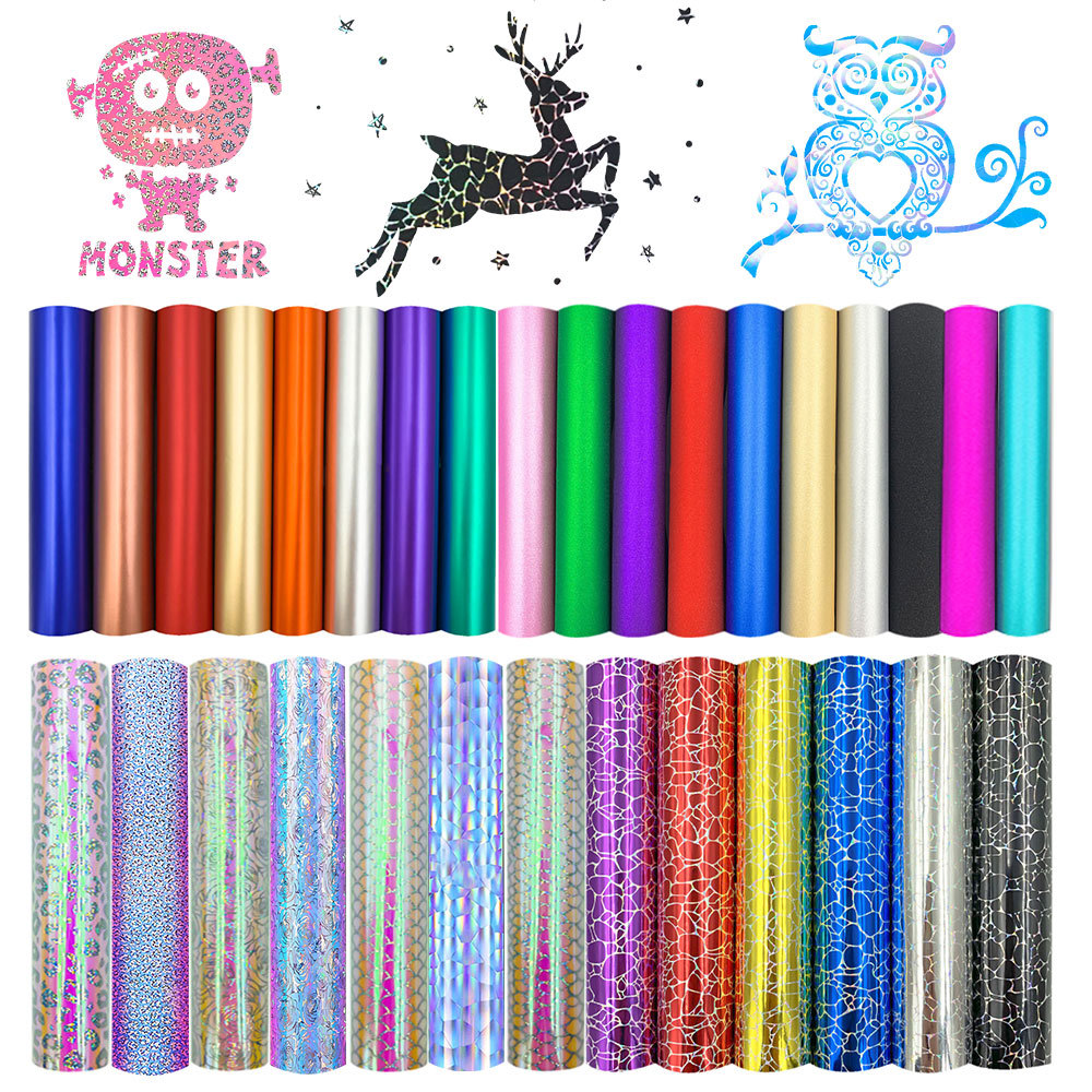 Glitter Vinyl Roll - โฮโลแกรมกลิตเตอร์กาวงานฝีมือแผ่นฟิล์มไวนิลสติกเกอร์ฮาโลวีนปาร์ตี้คริสต์มาสบ้านกระจกรถตกแต่ง 32 สี