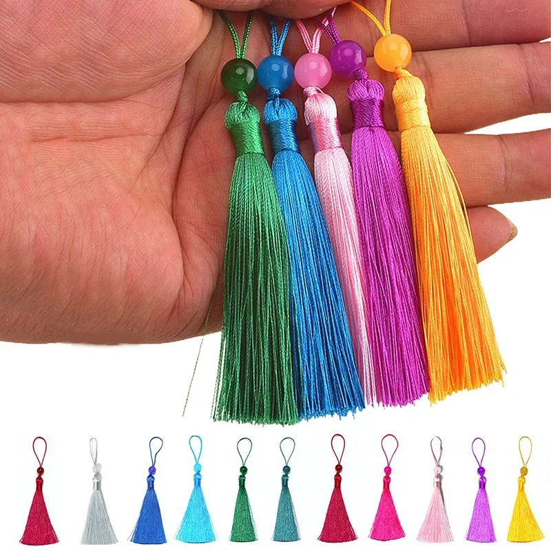 10/5Pcs โพลีเอสเตอร์ผ้าไหมพู่  - Beaded Trim Fringe บทวิจารณ์และราคา