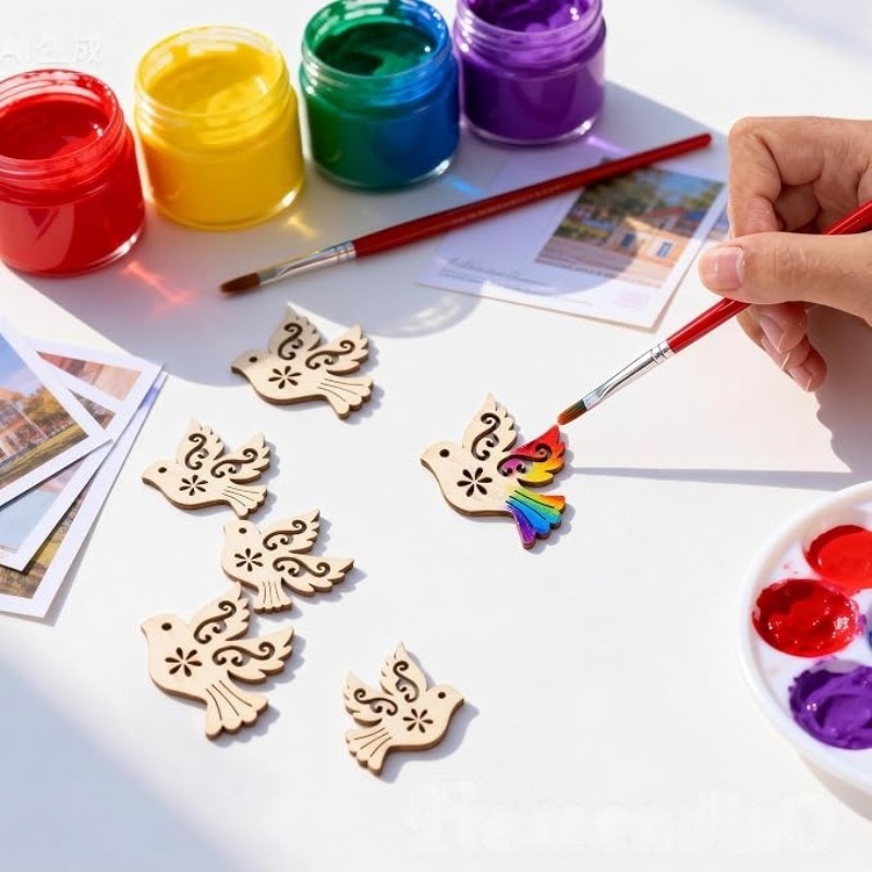 50 ชิ้น แผ่นไม้รูปนกพิราบสำหรั - Craft Embellishment บทวิจารณ์และราคา