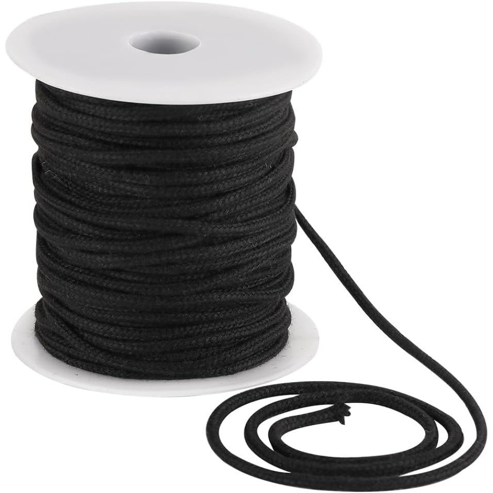 เชือกฝ้ายสีดำขนาด 4 มม. ยาว 33 - Cord Trim Twisted บทวิจารณ์และราคา
