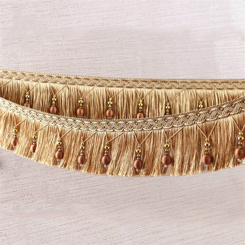2/4/6 เมตรผ้าม่านพู่ลูกปัด Fri - Beaded Trim Fringe บทวิจารณ์และราคา