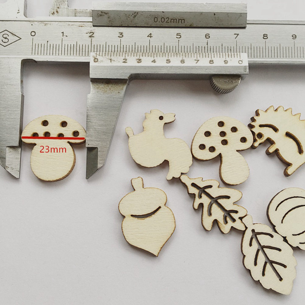 ชุด 50 ชิ้น ชิ้นไม้ตกแต่ง DIY  - Craft Embellishment บทวิจารณ์และราคา
