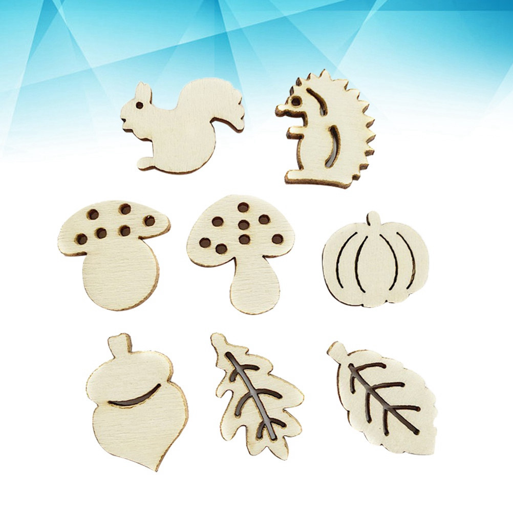 ชุด 50 ชิ้น ชิ้นไม้ตกแต่ง DIY  - Craft Embellishment บทวิจารณ์และราคา
