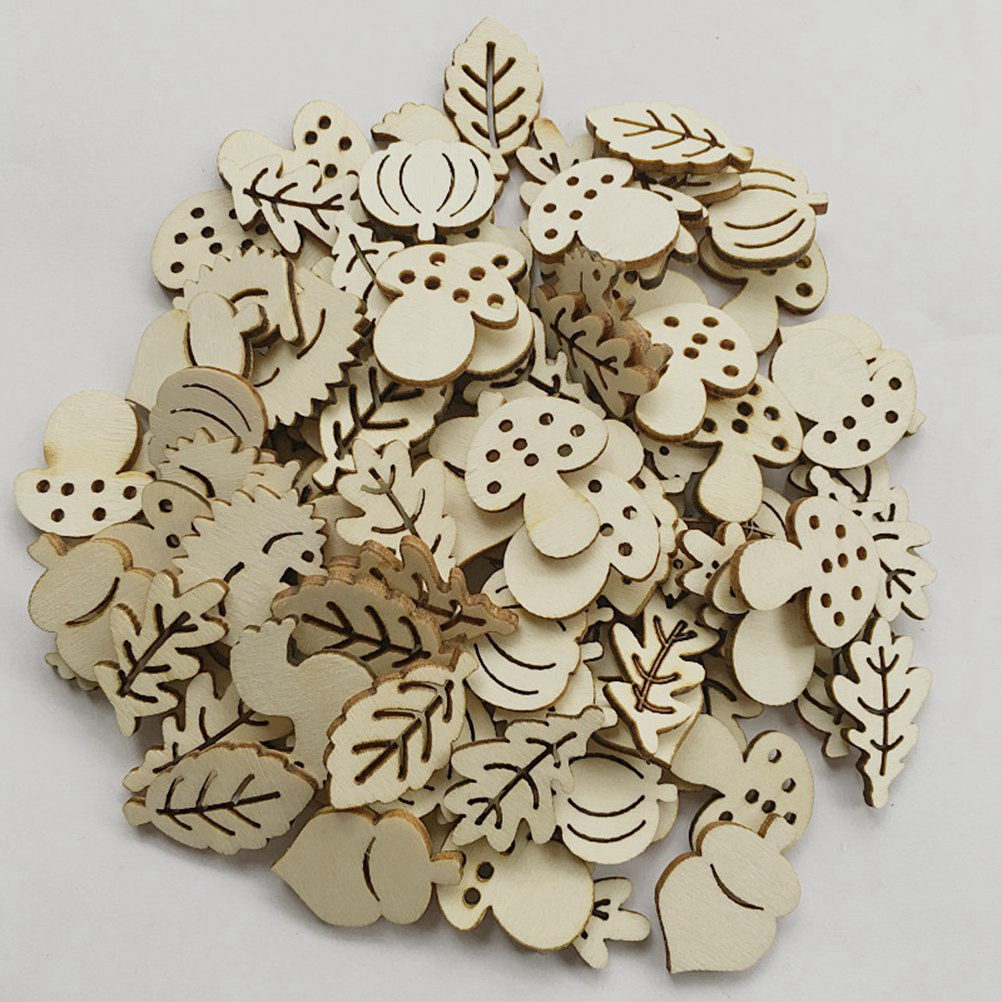 ชุด 50 ชิ้น ชิ้นไม้ตกแต่ง DIY  - Craft Embellishment บทวิจารณ์และราคา